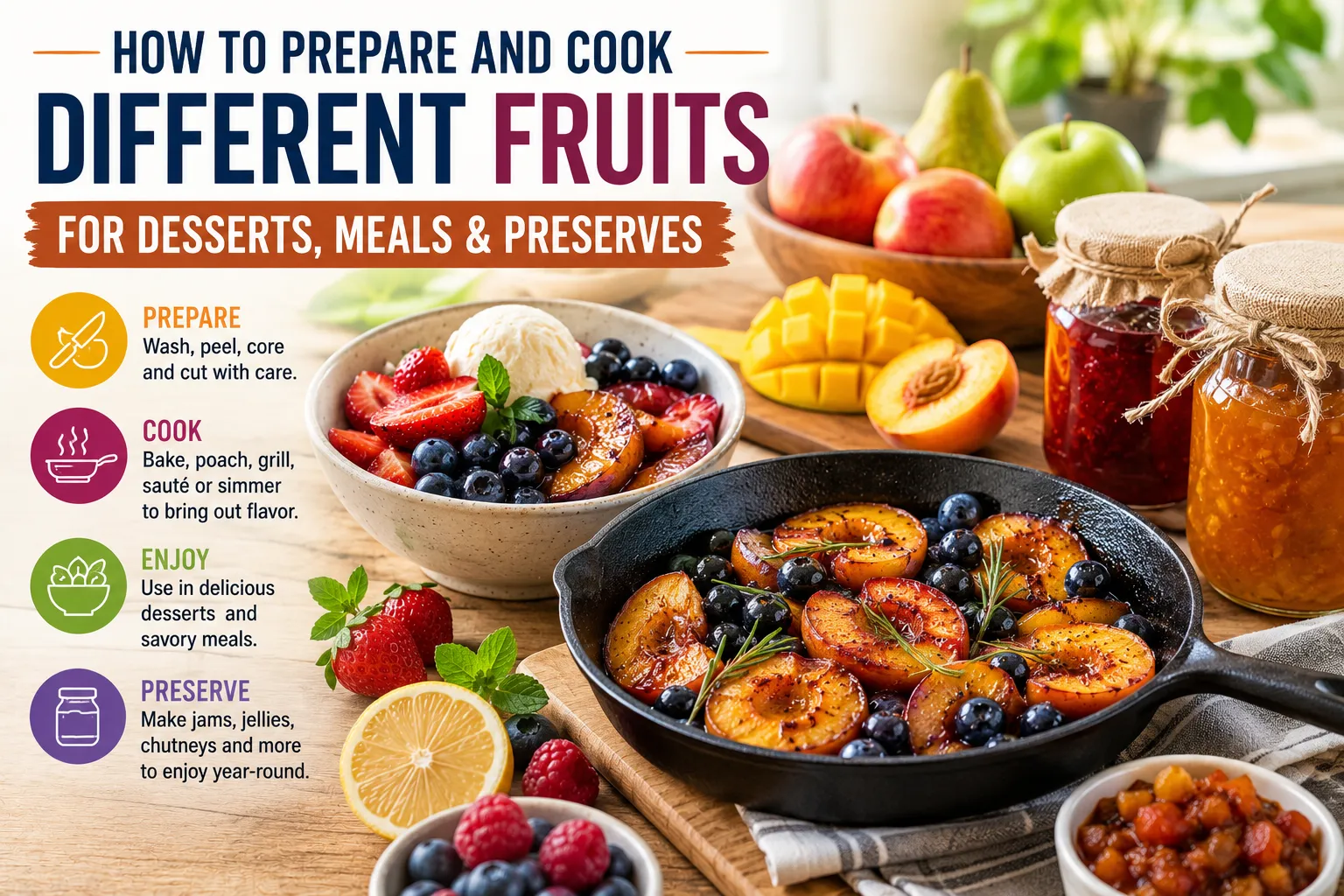 How to Prepare and Cook Different Fruits for Desserts, Meals and Preserves