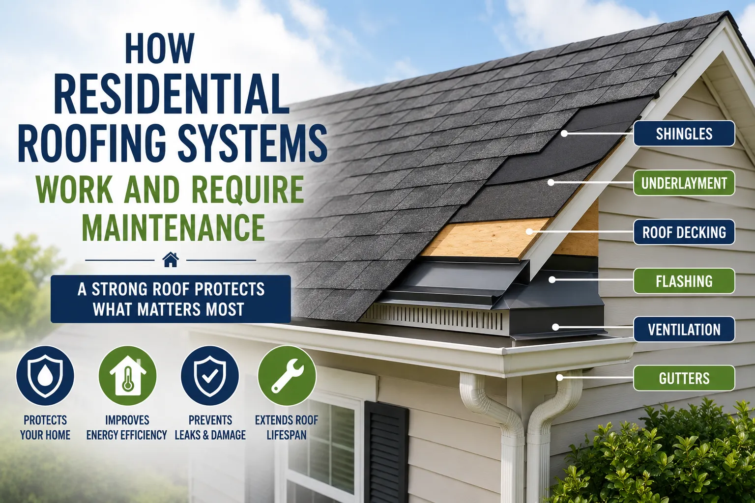 How Residential Roofing Systems Work and Require Maintenance